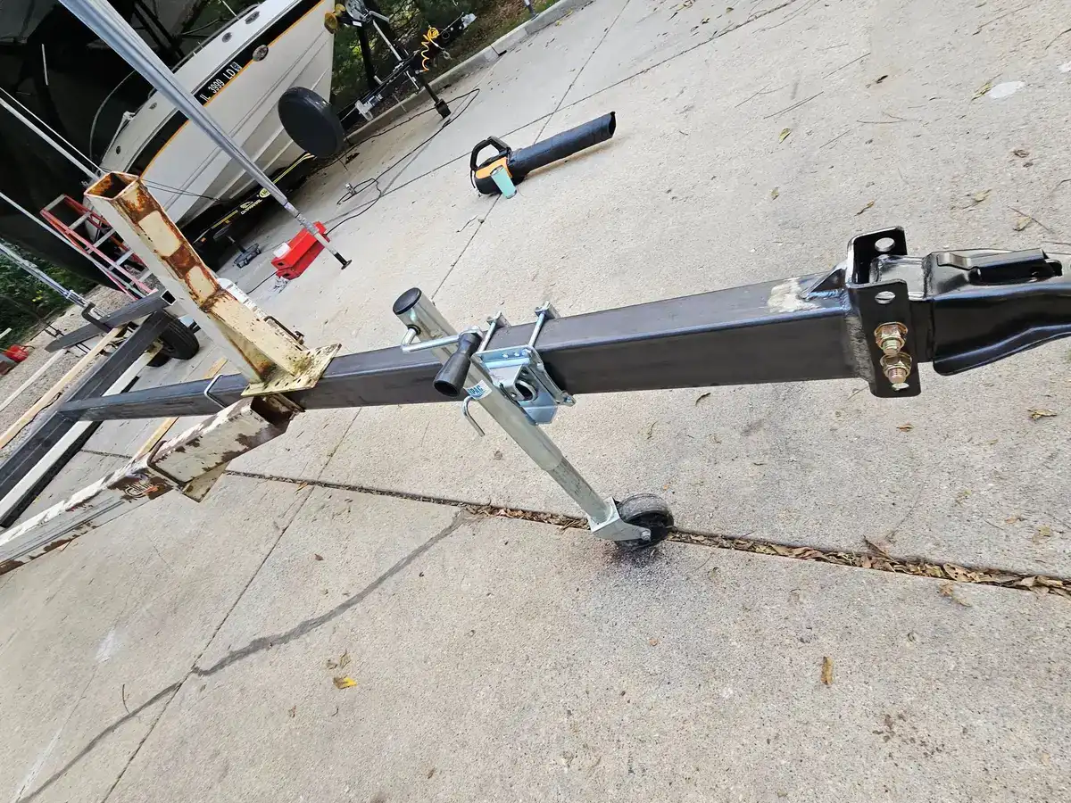 Trailer tongue and jack welding repair done on site